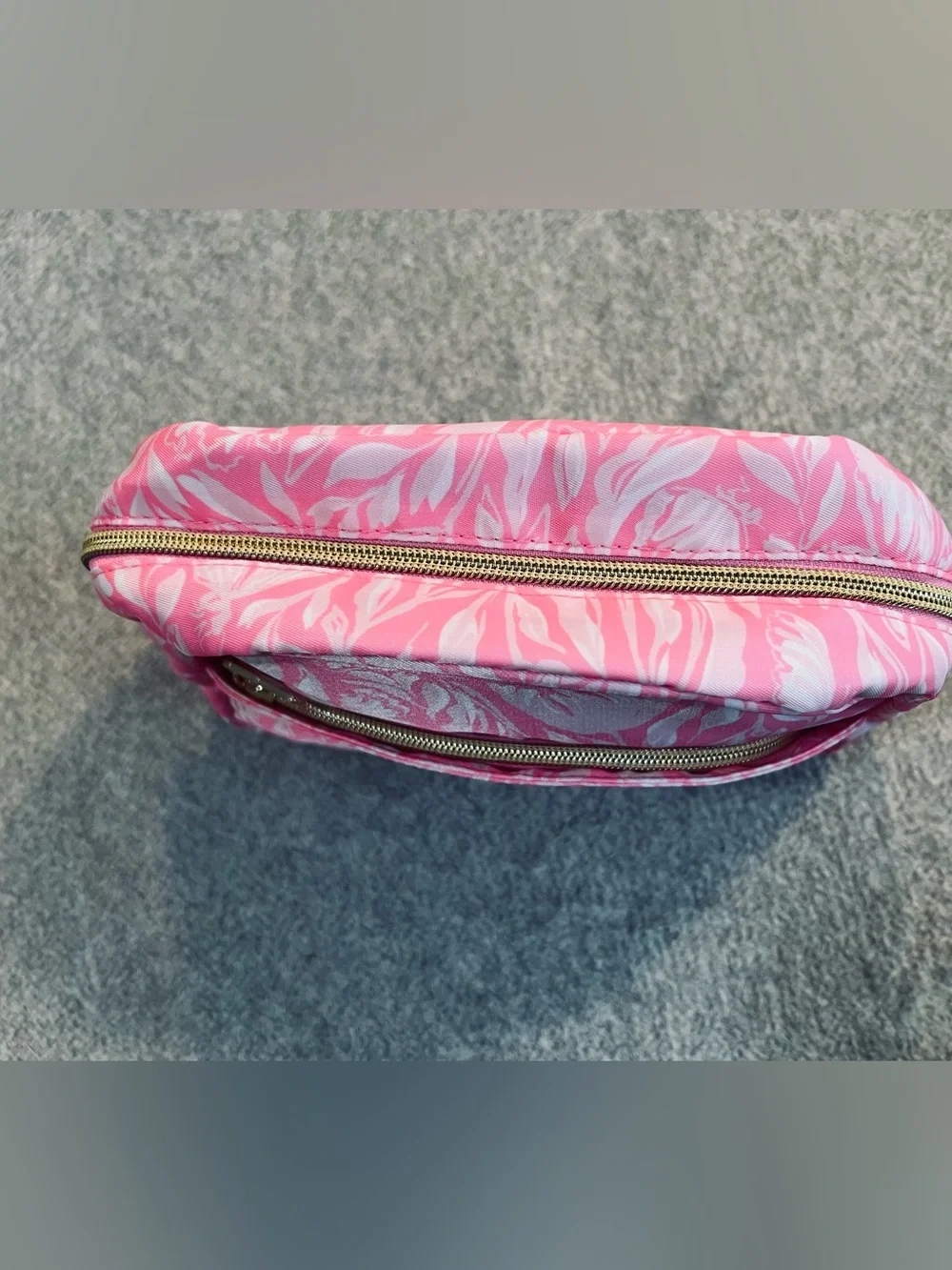 Lilly Pulitzer Pink and White Floral Cosmetic Bag